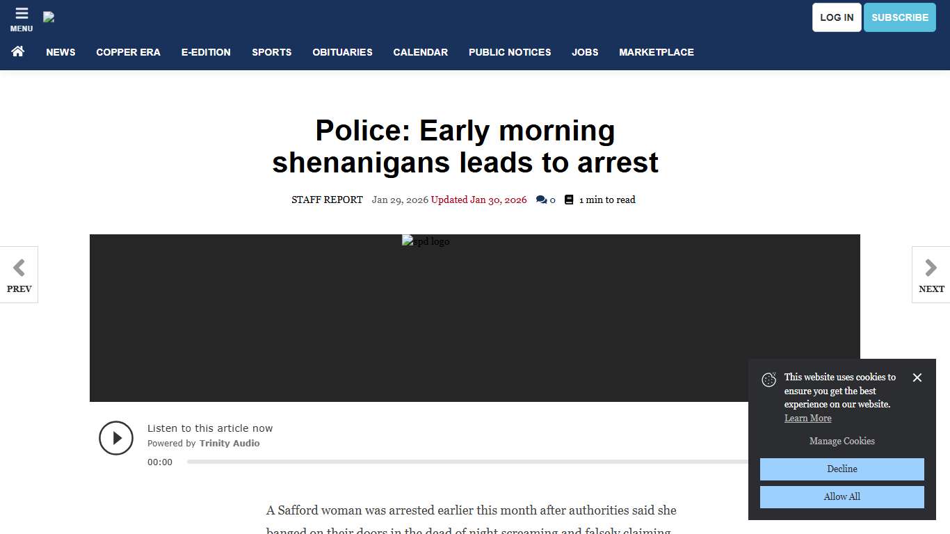 Police: Early morning shenanigans leads to arrest Local News eacourier.com
